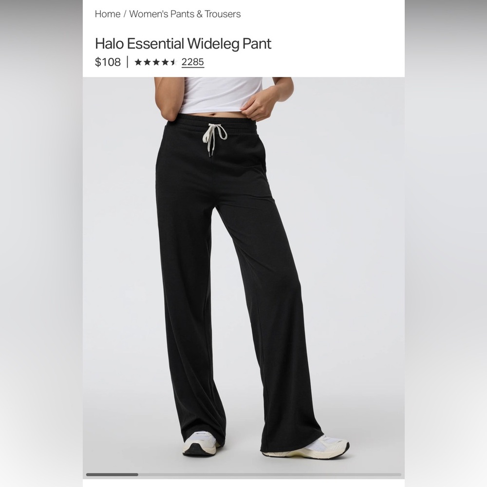 Vuori Black Halo Essential Wide-Leg Women's Pants NWOT